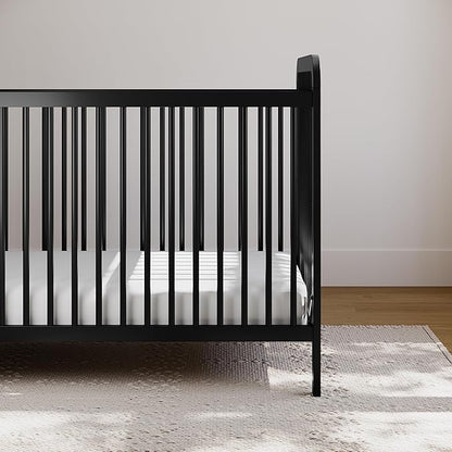 Storkcraft Pasadena 3-in-1 Convertible Crib (Black) – GREENGUARD Gold Certified, Converts to Daybed and Toddler Bed, Fits Standard Full-Size Crib Mattress, Adjustable Mattress Height