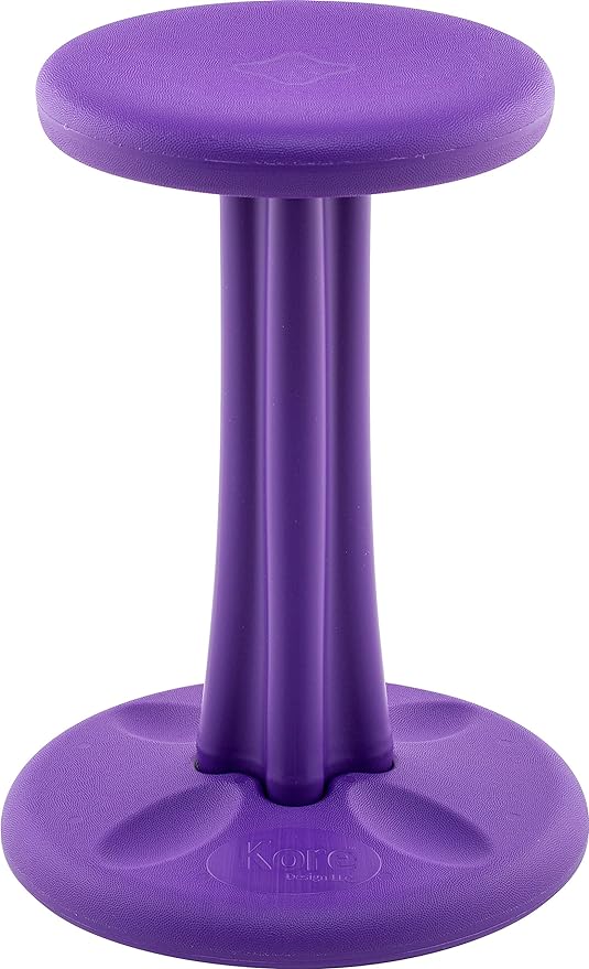 Kore Kids Pre-Teen Wobble Chair - Flexible Seating Stool for Classroom, Home & School, ADD/ADHD - Made in The USA - Age 10-11, Grade 5-6, Purple (18.7in)