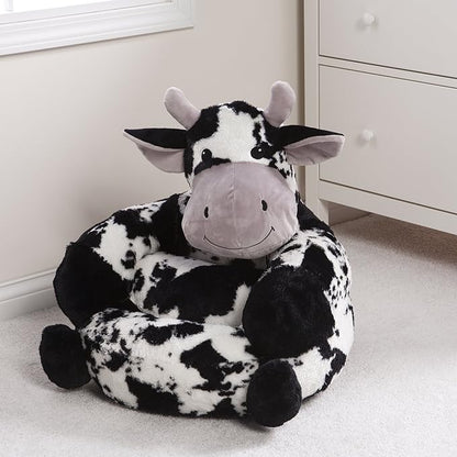 Trend Lab Cow Toddler Chair Plush Character Kids Chair Comfy Furniture Pillow Chair for Boys and Girls, 21 x 19 x 19 inches