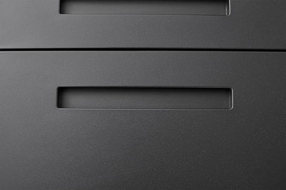 3 Drawer Mobile Desk Office with Lock and Wheels,Versatile Storage Cabinets w/Anti-Tilting Cold Rolled Steel Waterproof Moisture-Proof,for Legal/Letter/A4 Files,Black