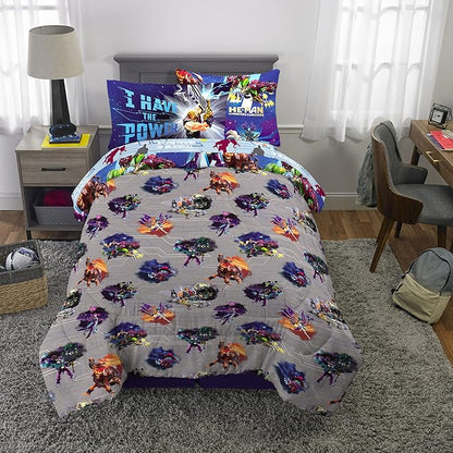 Franco Kids Bedding Super Soft Comforter and Sheet Set with Sham, 5 Piece Twin Size, He-Man and the Masters of the Universe