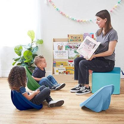 ECR4Kids Leaf Floor Seat, Rocker Chair, Earthtone, 6-Piece