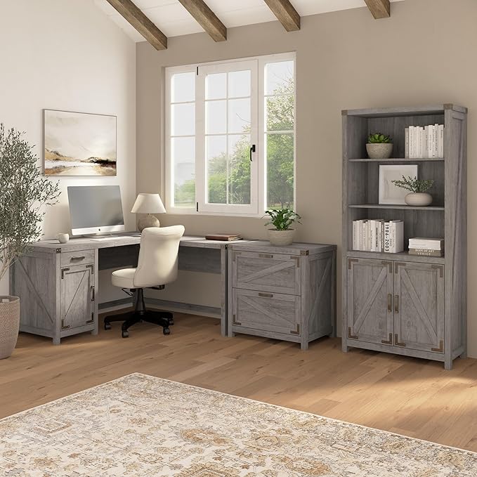 kathy ireland Home by Bush 2-Drawer Lateral File Cabinet, Letter/Legal, Restored Gray, 29-Inch (CGF129RTG-03)