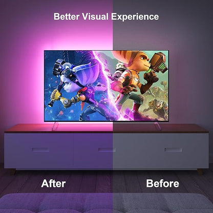 Nexillumi LED Lights for TV, 16.4 ft TV LED Backlight for 55-75 Inch, RGB LED Strip Lights Behind TV with APP Remote Control, Music Sync Smart Led Ambient Lighting for Bedroom Gaming Room Decor