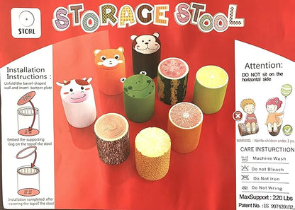 Storl Organizer Storage Stool for Toy and Cloth and Kids Stool (Pig, 12Wx13H)