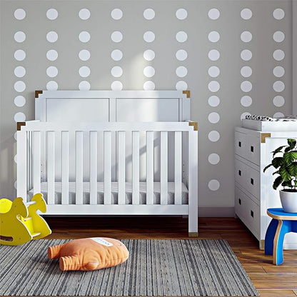 Baby Relax Miles 5-in-1 Convertible Crib, Nursery Furniture, Classic White