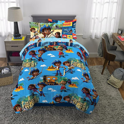 Franco Kids Bedding Super Soft Comforter and Sheet Set with Sham, 5 Piece Twin Size, Santiago Of The Seas