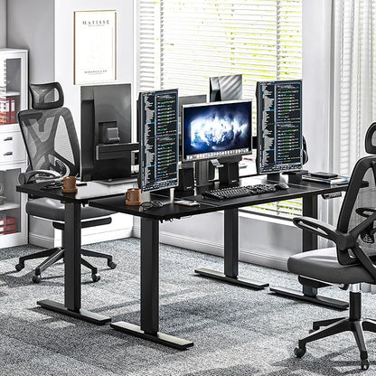 soges 63in Electric Standing Desk Ergonomic Height Adjustable Computer Desk Sit Stand Desk Home Office Desks Standing Desk, Black