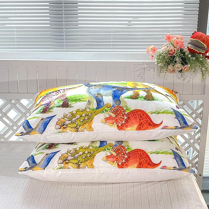 CVHOUSE Dinosaur Bedding Set,Dinosaur Comforter,Dinosaur Comforter Set Twin,Microfiber Quilt Set with 1 Comforter and 2 Pillow Cases