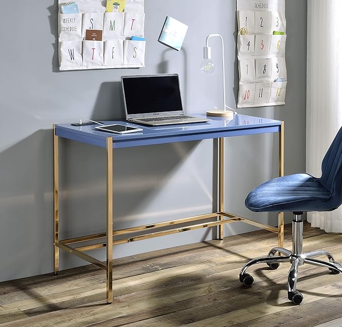 NicBex Laik-DW-00066-DX Desks, 42" W x 20" D x 30" H, Navy Blue