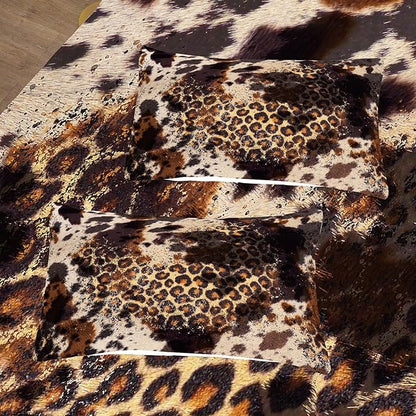Tailor Shop Cow Print Comforter Sets for Boys Kids Teens,Leopard Comforter Set Queen Size Cow Print Bedding Sets,Leopard Print Comforter with 1 Comforter 2 Pillowcase…