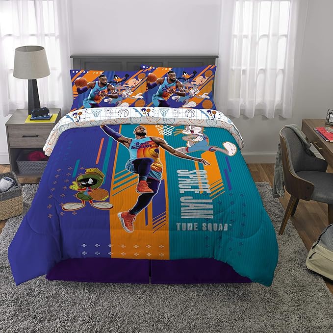 Franco Kids Bedding Super Soft Comforter and Sheet Set, 5 Piece Full Size, Space Jam 2 A New Legacy