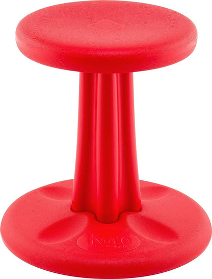 Kore Kids Wobble Chair - Flexible Seating Stool for Classroom & Elementary School, ADD/ADHD - Made in The USA - Age 6-7, Grade 1-2, Red (14in)
