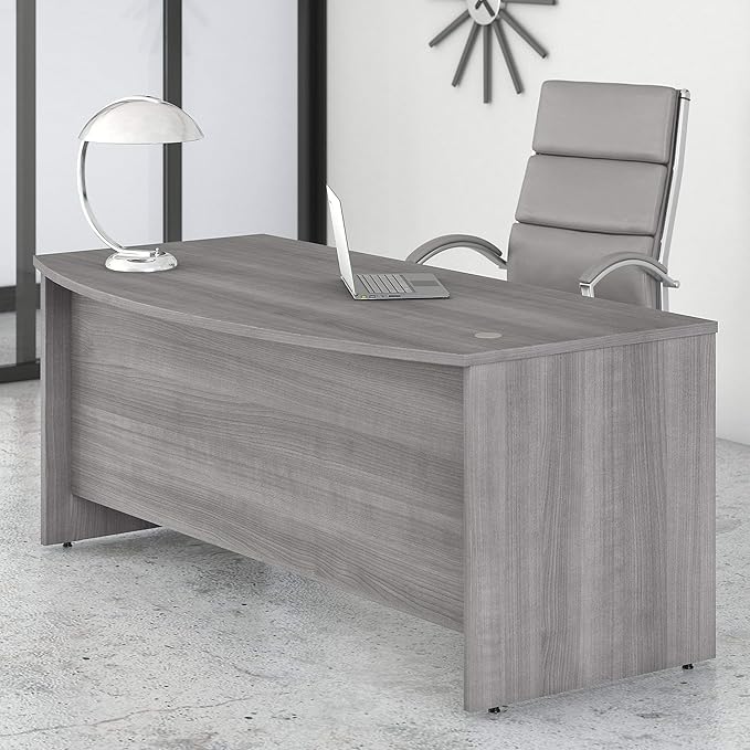 Bush Business Furniture Studio C Bow Front Desk, Computer Table for Home or Professional Office, 72W x 36D, Platinum Gray