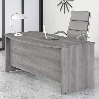 Bush Business Furniture Studio C Bow Front Desk, Computer Table for Home or Professional Office, 72W x 36D, Platinum Gray