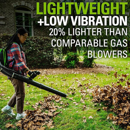 Greenworks 80V (180 MPH / 610 CFM / 75+ Compatible Tools) Cordless Brushless Backpack Blower, Tool Only