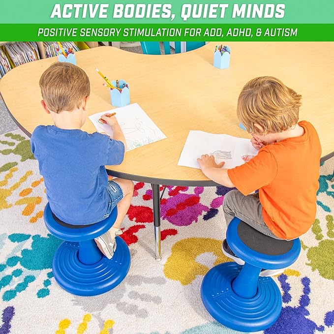 GoSports Wobble Chair - Sensory Stool for Active Kids - ADHD Chair for Classrooms or Home - 14 or 18 Inch Stool