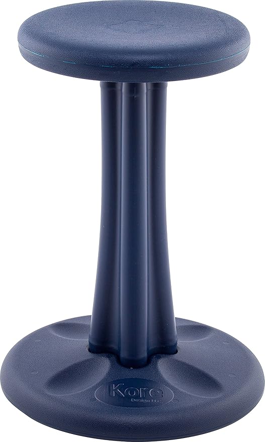 Kore Kids Pre-Teen Wobble Chair - Flexible Seating Stool for Classroom, Home & School, ADD/ADHD - Made in The USA - Age 10-11, Grade 5-6, Dark Blue (18.7in)