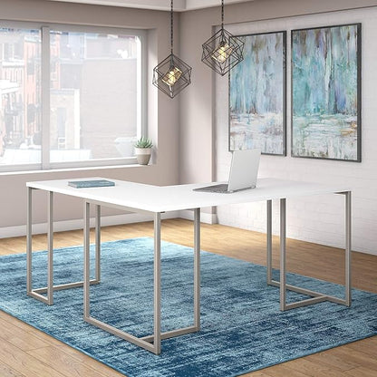 Bush Business Furniture Office by Kathy Ireland Method L Shaped Desk with 30W Return, 60W, White