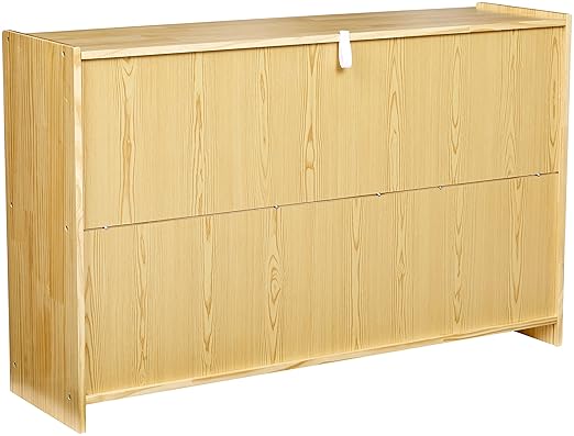 Amazon Basics Backpack Storage Cubby, 8-Compartment, Pine Wood, 13" D x 30" W x 48" H