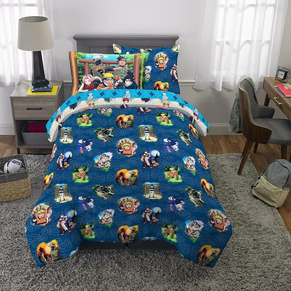 Naruto Anime Bedding Super Soft Comforter And Sheet Set With Sham, 5 Piece Twin Size, By Franco