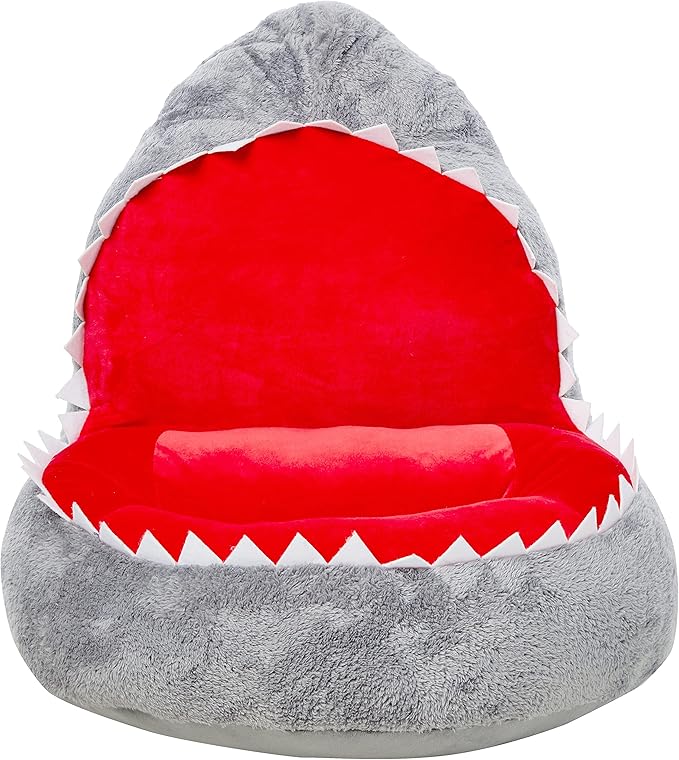 Trend Lab Shark Toddler Chair Plush Character Kids Chair Comfy Furniture Pillow Chair for Boys and Girls, 21 x 19 x 19 inches