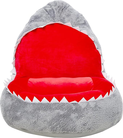 Trend Lab Shark Toddler Chair Plush Character Kids Chair Comfy Furniture Pillow Chair for Boys and Girls, 21 x 19 x 19 inches