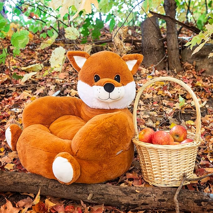 Trend Lab Fox Toddler Chair Plush Character Kids Chair Comfy Furniture Pillow Chair for Boys and Girls, 21 x 19 x 19 inches