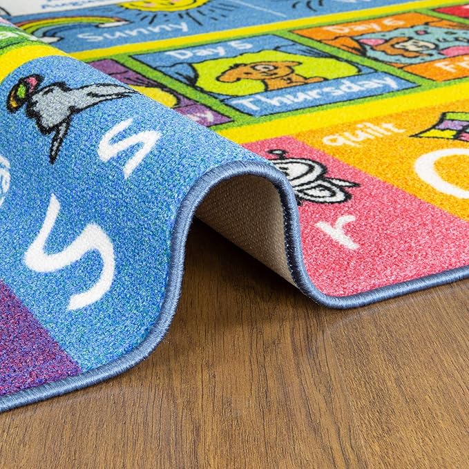 KC Cubs ABC Alphabet Animal Educational Nylon Area Rug