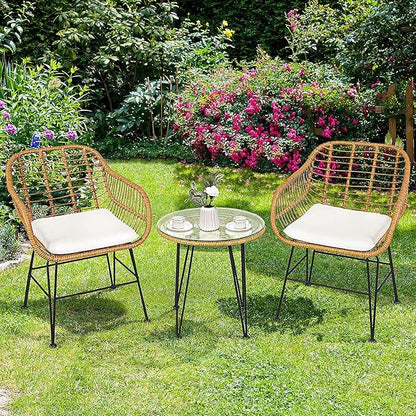 Bistro Table and Chairs Set of 2, OneSize, Pale Brown