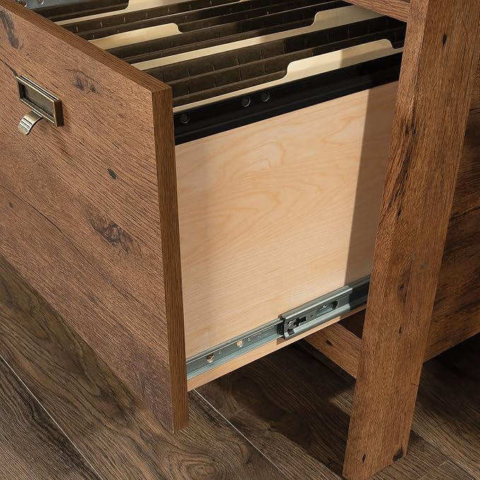 Sauder Trestle Lateral File, L: 32.28" x W: 24.49" x H: 29.41", Vintage Oak Finish