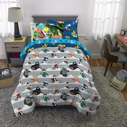 Naruto Anime Bedding Super Soft Comforter And Sheet Set With Sham, 5 Piece Twin Size, By Franco