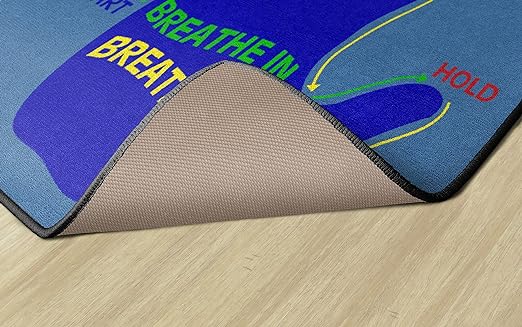 Flagship Carpets Get A Grip Childrens Time Out Children's Classroom or Playroom Carpet, Kids Room or Home Door Mat, Small Area Rug, 30" x 30", Rectangle, Blue