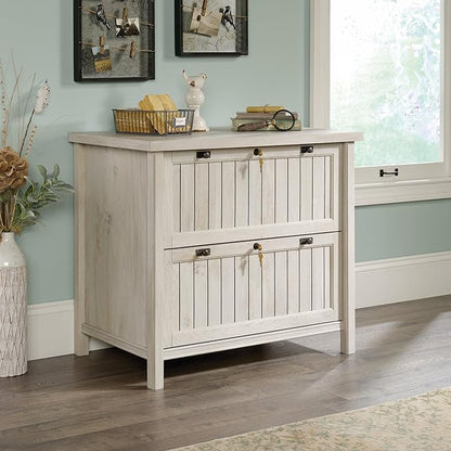 Sauder Costa Lateral File and Library Hutch Bundle, Chalked Chestnut