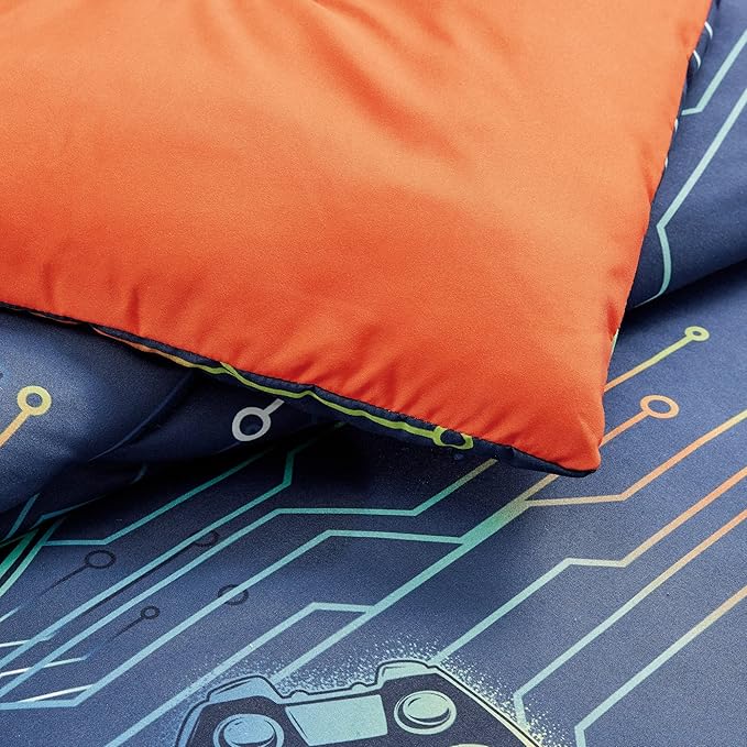for Kids Game Boy 4-Piece Comforter Set - Beautiful Motif Design Bedding Set with Embrodery Print