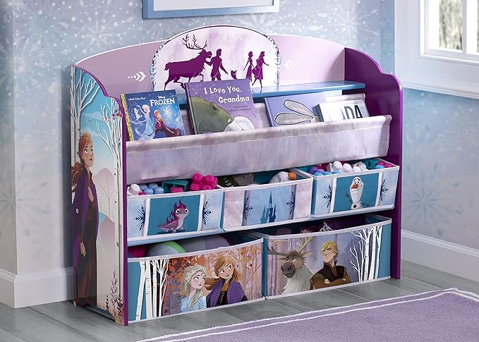 Delta Children Kids Convertible Activity Bench - Greenguard Gold Certified, Frozen II & Deluxe Toy and Book Organizer, Disney Frozen II