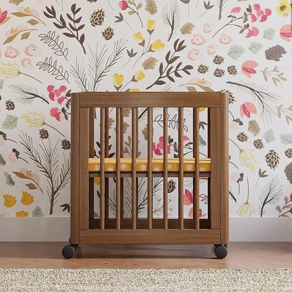 Babyletto Yuzu Convertible All-Stages Bassinet, Midi, Full-Size Crib in Natural Walnut, Greenguard Gold Certified, Portable & Adjustable with Conversion Kits and Pads Included