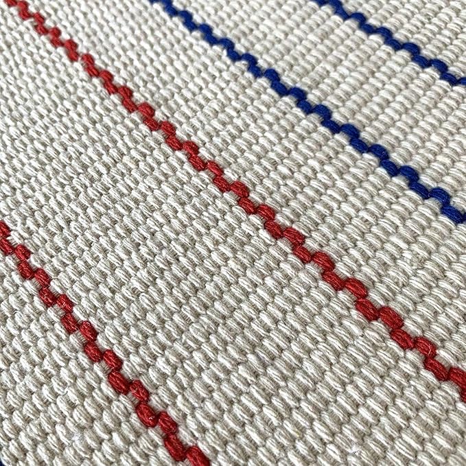 Kids Rug Montessori Mat Children Playing Mat for Nursery Cotton Montessori Working Rug Suitable for Uppercase Letters, 23.6''×31.5'', Stripes