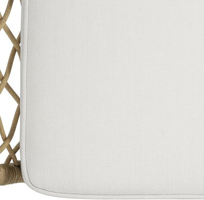 Quality Outdoor Living 65-YZ03HM Hermosa 3 Piece Chat Set, Aluminum Frame + Tan Wicker + Linen Cushions
