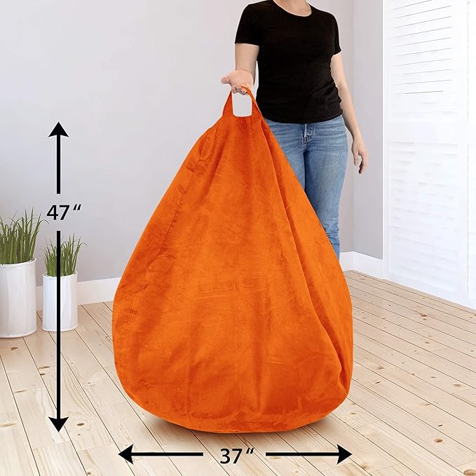 Bean Bag Stuffed Animal Storage Or Cover | No Filler | Extra Large | for Adults Or Kids | Double Stitched | Durable Zipper | Premium Microsuede