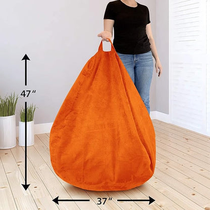 Bean Bag Stuffed Animal Storage Or Cover | No Filler | Extra Large | for Adults Or Kids | Double Stitched | Durable Zipper | Premium Microsuede