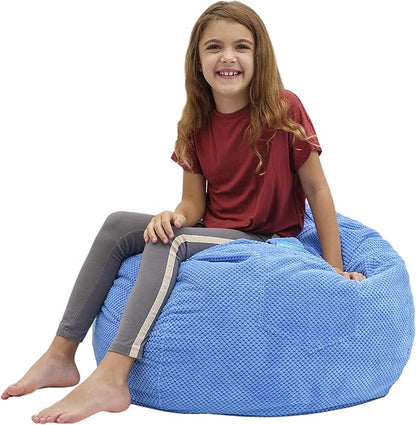EMMandSOPHIE Kids Bean Bag Chair - Bean Bag Chair Kids- Toddler Bean Bag Chair- Bean Bag Stuffed Animal Storage -Bean Bag Chairs for Kids -Stuffed Animal Bean Bag Storage - Kid Bean Bag Chair