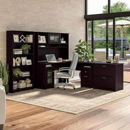 Bush Business Furniture Cabot 2 Drawer Lateral File Cabinet | Letter, Legal, and A4-size Document Storage for Home Office, 32W, Espresso Oak