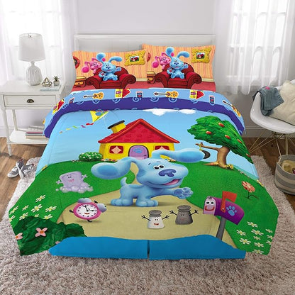 Franco Kids Bedding Super Soft Comforter and Sheet Set, 5 Piece Full Size, Blues Clues