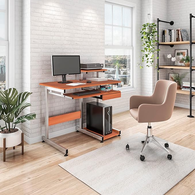 NicBex Laik-DW-00052-DX Desks, 37.75" W x 22" D x 35.25" H, Brown