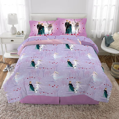 Disney Frozen 2 Kids Bedding Super Soft Comforter And Sheet Set, 5 Piece Full Size, "Official" Disney Product By Franco