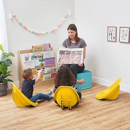 ECR4Kids Leaf Floor Seat, Rocker Chair, Yellow, 6-Piece