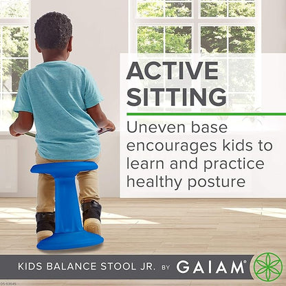Gaiam Kids Wobble Stool Desk Chair - Alternative Flexible Seating Balance Wiggle Chair | ADHD Sensory Fidget Core Rocker Child Seat Elementary School Classroom Furniture for Student, Toddler, Ages 5-8