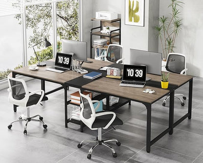 90.5 Inch Large Double Home Office Compuer Desk Two Person Study Table