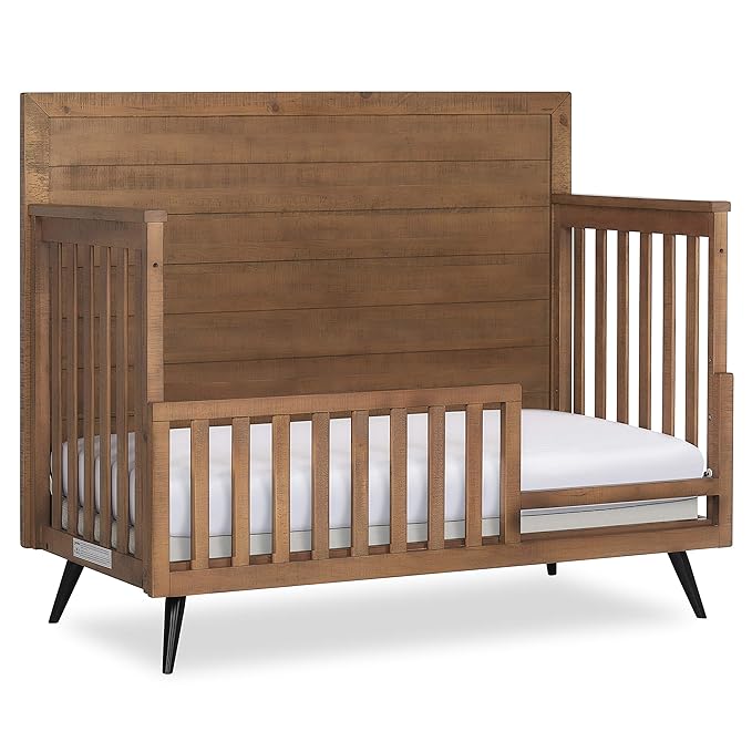 Evolur Stilnovo Mid Century Convertible Crib Toddler Guard Rail I Full Assembly I Lasting Quality
